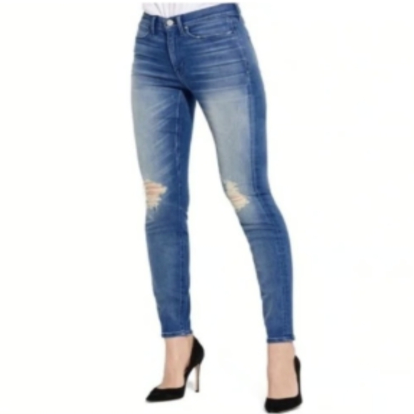 AYR Jean Skinny Stretch Ankle High Rise Distressed Ripped Zip Fly White 31 NWT - Picture 3 of 16